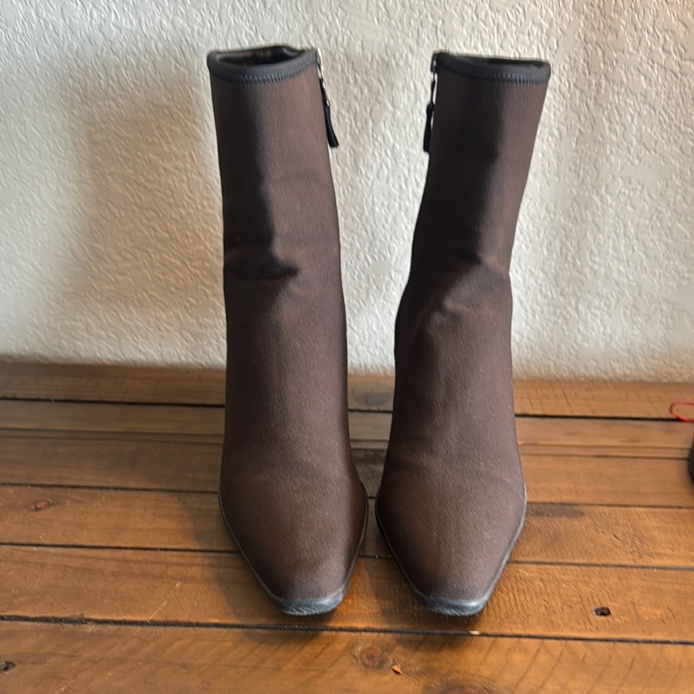 Elegant Prada Chocolate Brown Ankle Boots - Picture 2 of 5